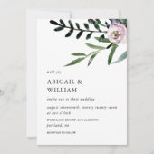 Romantic Floral Wedding Invitation Kaart (Voorkant)