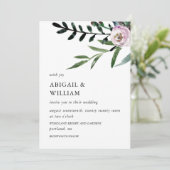 Romantic Floral Wedding Invitation Kaart (Staand voorkant)