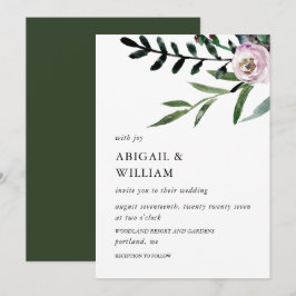 Romantic Floral Wedding Invitation Kaart