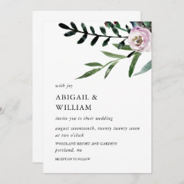 Romantic Floral Wedding Invitation Kaart