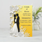 Romantic Floral Wedding Invitation Kaart (Staand voorkant)