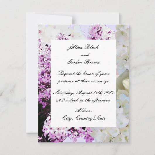 Romantic Floral Wedding Invitation Kaart (Voorkant)