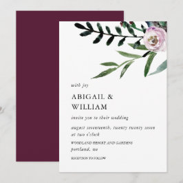 Romantic Floral Wedding Invitation Kaart