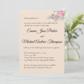Romantic Floral Wedding Invitation Kaart (Staand voorkant)
