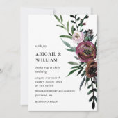 Romantic Floral Wedding Invitation Kaart (Voorkant)