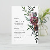 Romantic Floral Wedding Invitation Kaart (Staand voorkant)