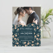 Romantic Floral Wedding Invitation Kaart (Staand voorkant)