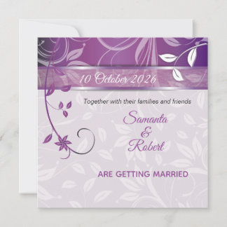 Romantic Floral wedding invitation Kaart