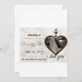 Romantic Floral Wedding Invitation | Soft Elegant Kaart (Voorkant / Achterkant)