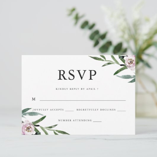Romantic Floral Wedding RSVP (Staand voorkant)