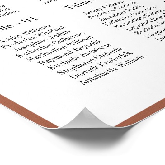 Romantic Floral Wedding Seating Chart Poster (Hoek)