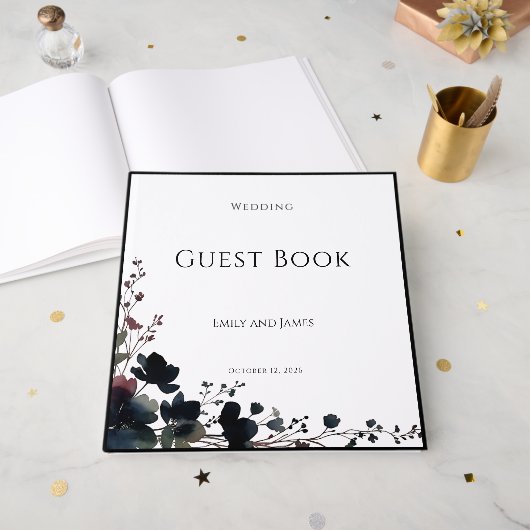 Romantic Floral Wedding Soft Elegant Gastenboek (Voorkant open)