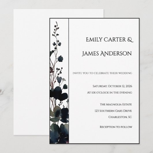 Romantic Floral Wedding Soft Elegant Kaart (Voorkant / Achterkant)