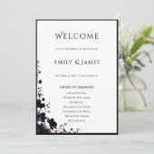 Romantic Floral Wedding Soft Elegant Programmakaart (Staand voorkant)