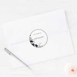 Romantic Floral Wedding Soft Elegant Ronde Sticker