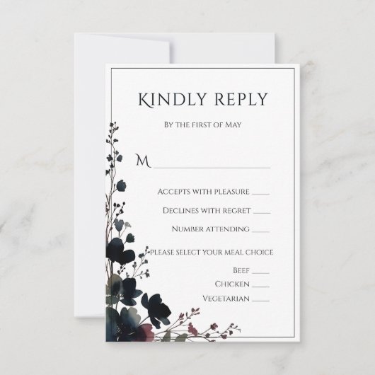 Romantic Floral Wedding Soft Elegant RSVP Kaartje (Voorkant)