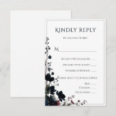 Romantic Floral Wedding Soft Elegant RSVP Kaartje (Voorkant / Achterkant)