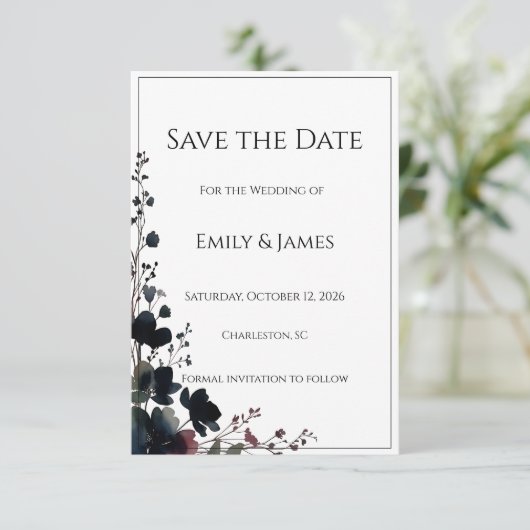 Romantic Floral Wedding Soft Elegant Save The Date (Staand voorkant)
