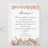 Romantic Floral Wedding Thank You Card Bedankkaart (Voorkant)