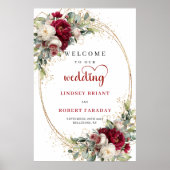 Romantic Floral Wedding Welcome Poster Personalize (Voorkant)