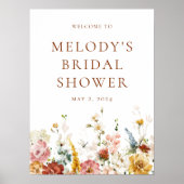 Romantic Floral Wedding Welcome Sign Poster (Voorkant)