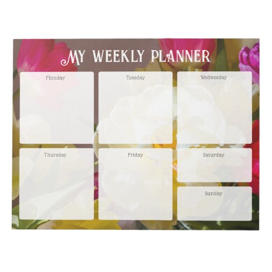 Romantic Floral Weekly Planner Notitieblok (Voorkant)