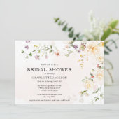 Romantic Floral Wildflower Boho Vrijgezellenfeest Kaart (Staand voorkant)