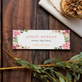 Romantic Floral Wrapped Afstuderen Invoegen Kaart Contactkaartje