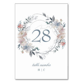 Romantic Floral Wreater Waterverf Monogram Kaart