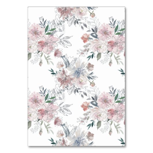 Romantic Floral Wreater Waterverf Monogram Kaart (Achterkant)