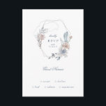 Romantic Floral Wreater Waterverf Monogram RSVP Kaartje<br><div class="desc">Deze kaart van de reactiebijlage is een compliment voor de uitnodiging aan de RSVP om deze uit te nodigen, het thema voor zorgvuldig geordende florale kreet die deze kaart inkapselt, een lichte en luchtfoto die deze unieke kaart perfect accentueert door Phrosne Ras Design met eenvoud en elegantie, de tekst, kleuren...</div>