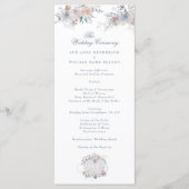 Romantic Floral Wreath Waterverf Monogram Weddensc Programmakaart (Voorkant)