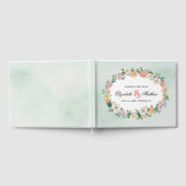 Romantic Floral Wreath Waterverf Wedding Gastenboek (Volledig)