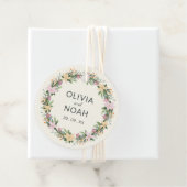 Romantic floral wreath wedding bedankjes labels (In situ)