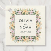 Romantic floral wreath wedding bedankjes labels (Voorkant)