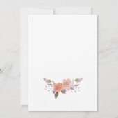 Romantic Floral Wreath Wedding Invitation Kaart (Achterkant)
