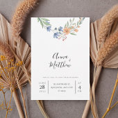 Romantic Floral Wreath Wedding Invitation Kaart