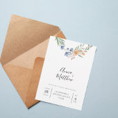 Romantic Floral Wreath Wedding Invitation Kaart