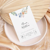 Romantic Floral Wreath Wedding Invitation Kaart