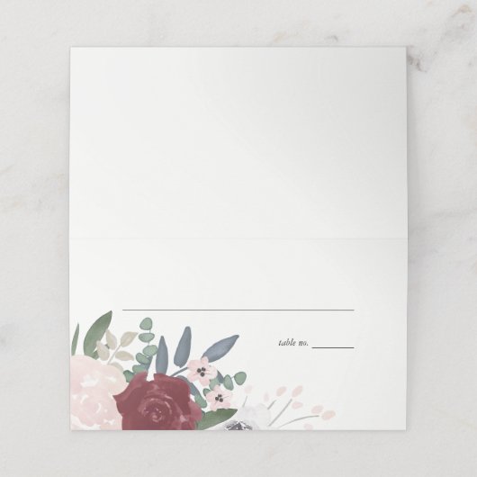 Romantic Florals, Place Cards Plaatskaartje (Buitenkant ongevouwen)