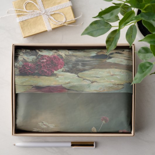 Romantic Florals, Sage Green Baroque Vase Tissuepapier (Geschenk)