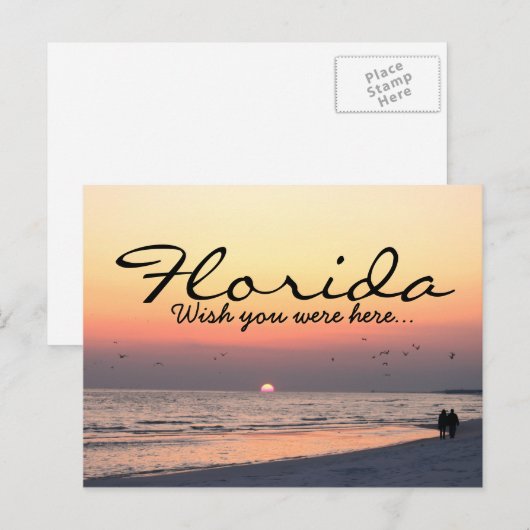Romantic Florida sunset - Wou je hier waren Briefkaart (Voorkant / Achterkant)