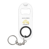 Romantic Flourish Monogram Gold Wedding Mini Flessenopener (Voorkant)