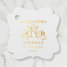 Romantic Flourish Monogrammed Wedding Bedankjes Labels