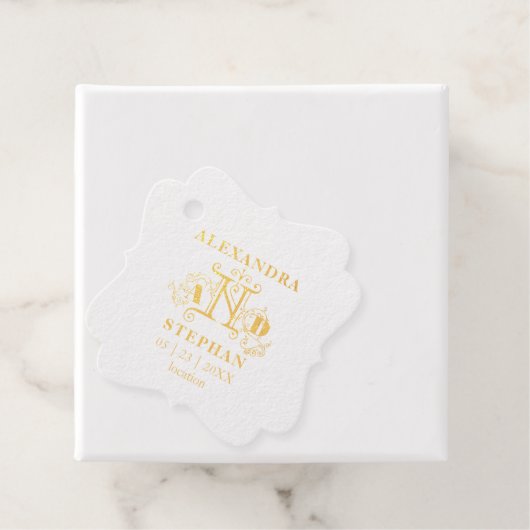 Romantic Flourish Monogrammed Wedding Bedankjes Labels (Met doos)