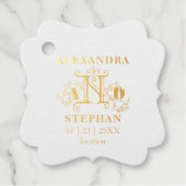 Romantic Flourish Monogrammed Wedding Bedankjes Labels (Voorkant)