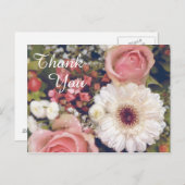 Romantic Flower Bouquet bedankt Briefkaart (Voorkant / Achterkant)