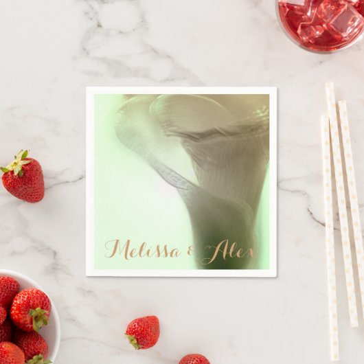 Romantic Flower Detail - Aangepaste namen Servetten (Insitu)