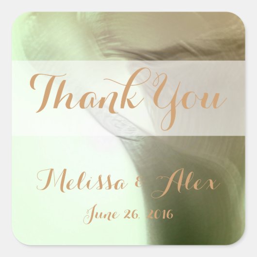 Romantic Flower Detail Favor Vierkante Sticker (Voorkant)