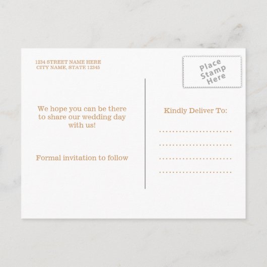 Romantic Flower Detail - Sla de datum op Aankondigingskaart (Achterkant)